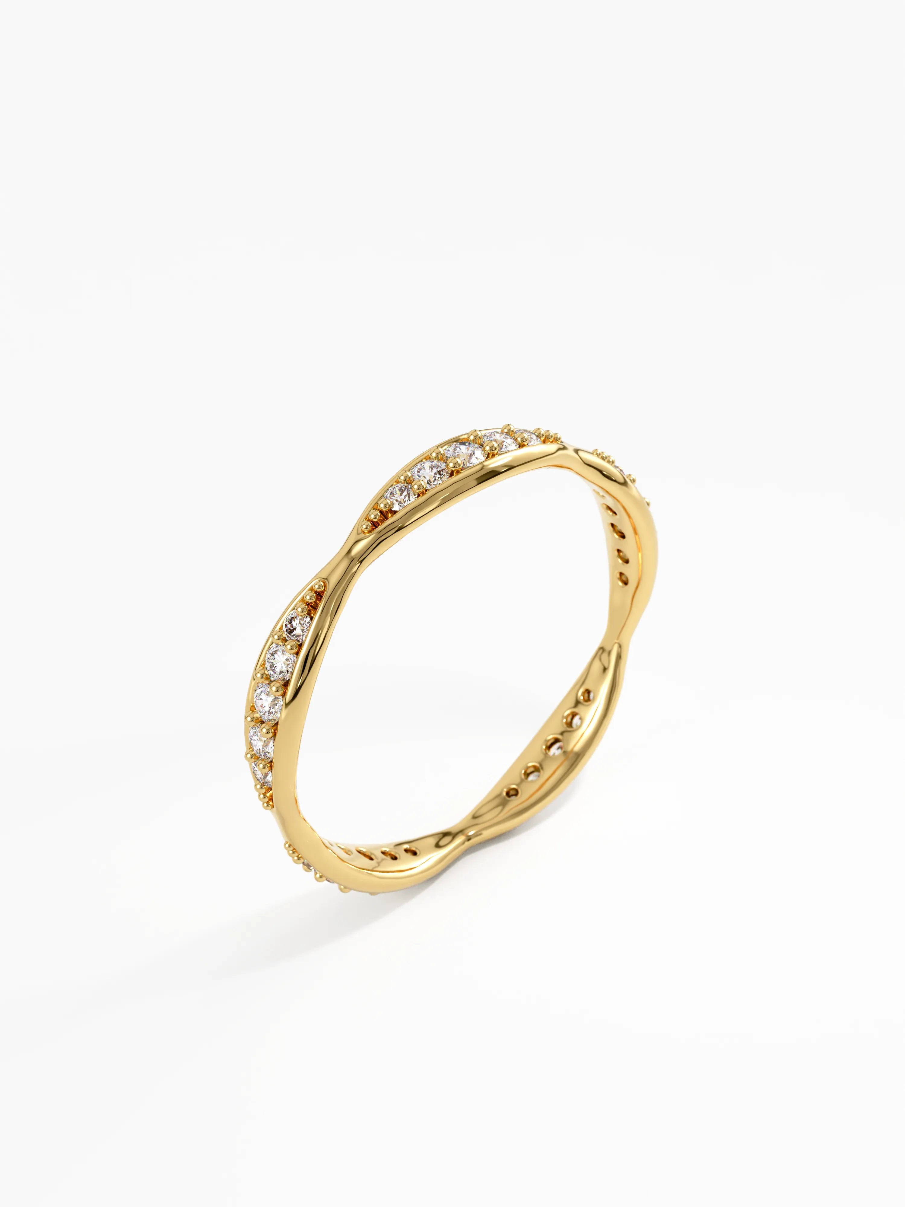 Wavy Wedding Ring, solid gold ring, view 5 | DiaFifth