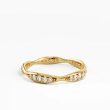 Wavy Wedding Ring, solid gold ring, view 4 | DiaFifth
