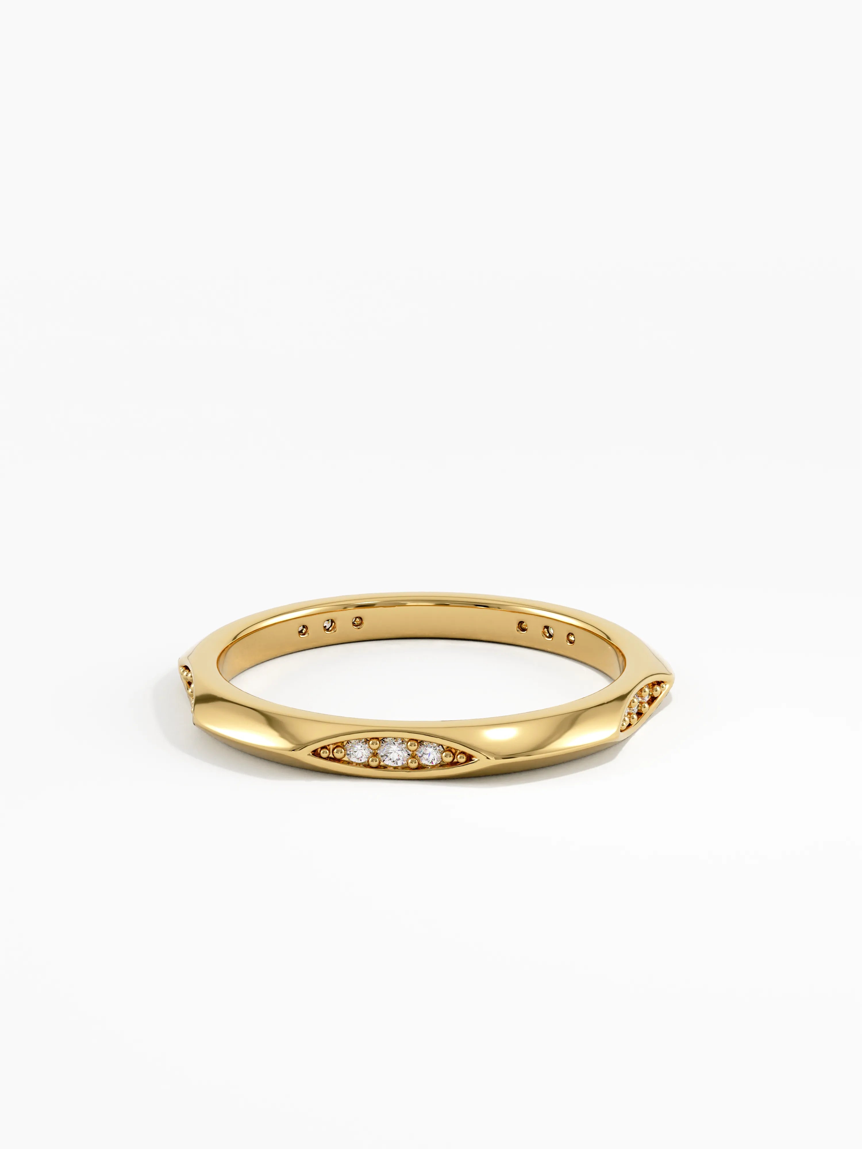 Knife Edge Wedding Ring, solid gold ring, view 8 | DiaFifth