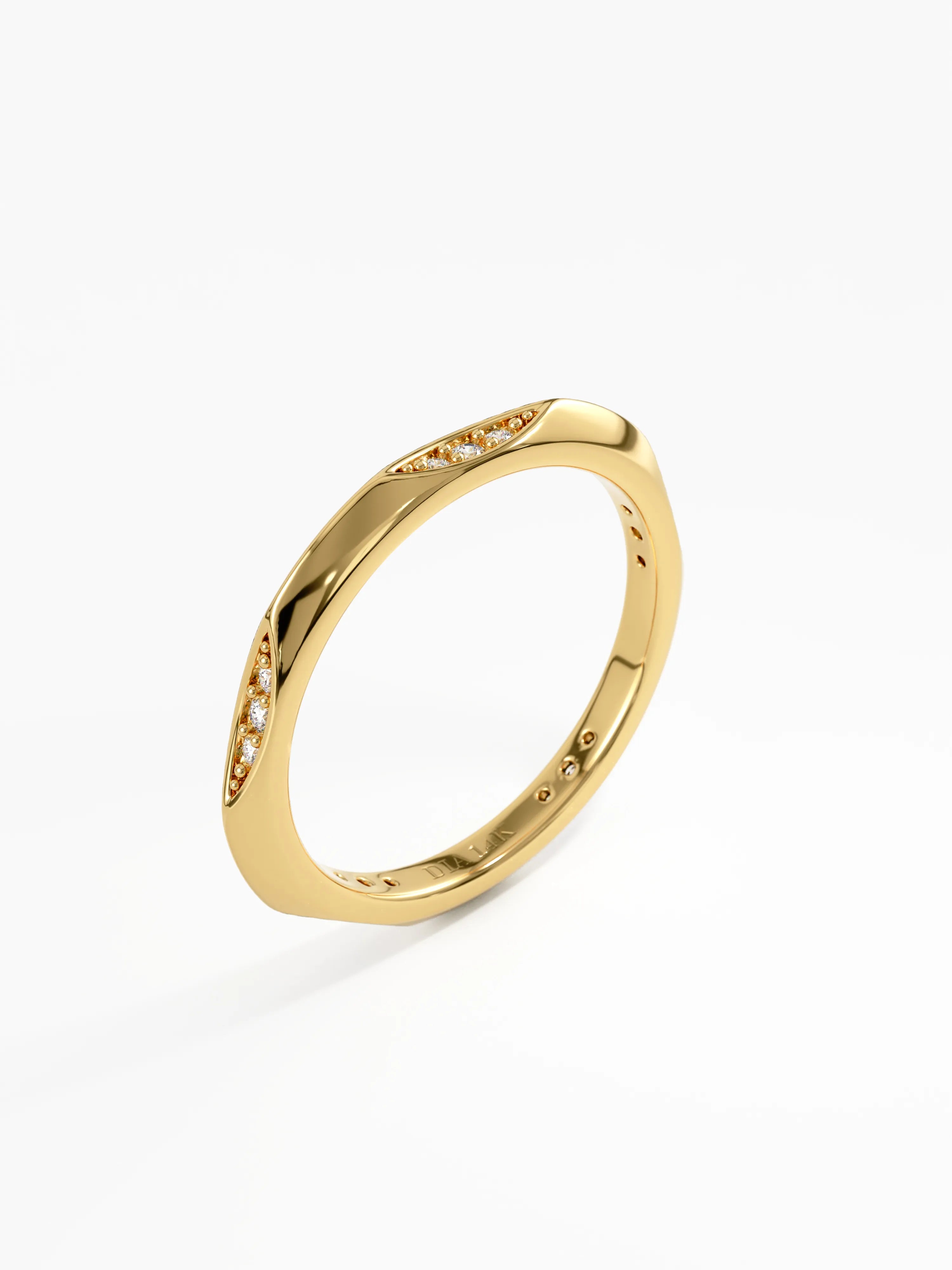 Knife Edge Wedding Ring, solid gold ring, view 5 | DiaFifth