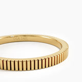 Simple Lined Wedding Band, solid gold ring, view 2 | DiaFifth