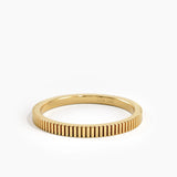 Simple Lined Wedding Band, solid gold ring, view 8 | DiaFifth