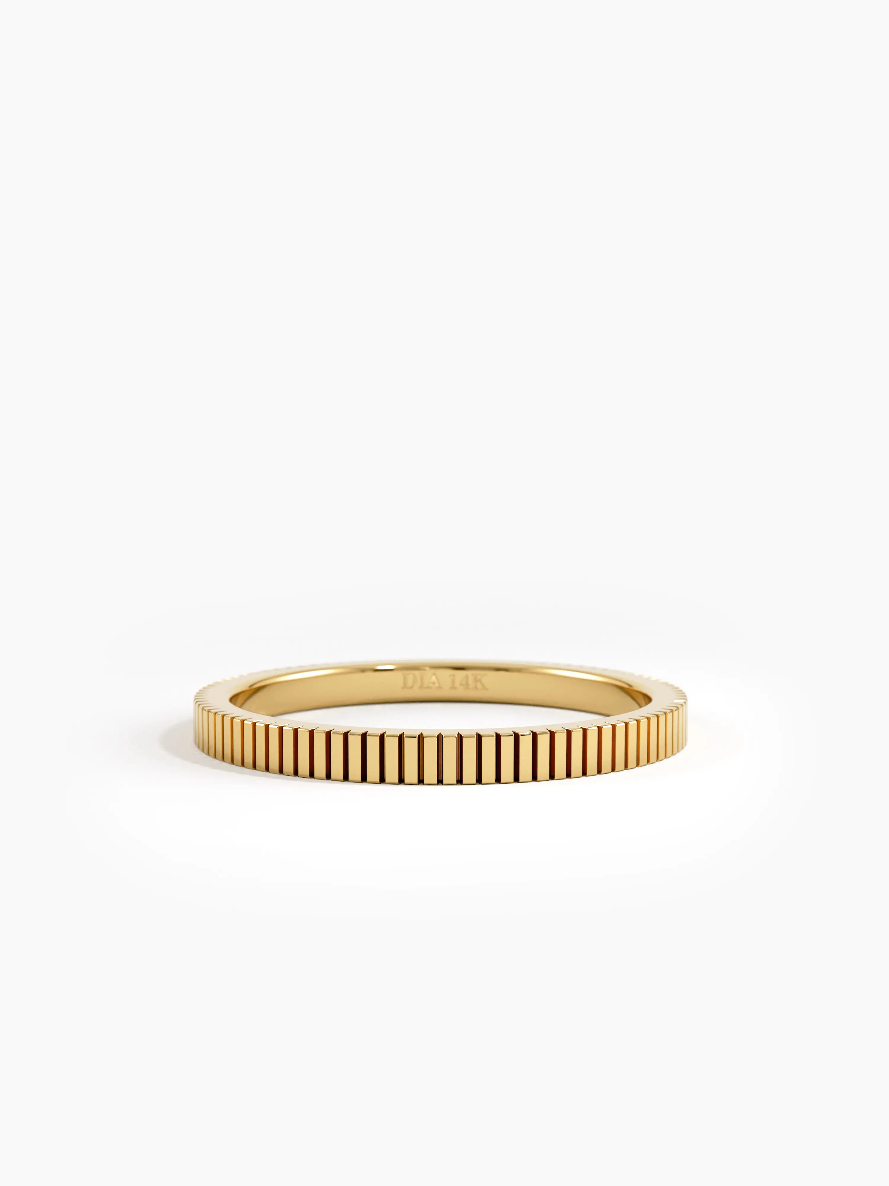 Simple Lined Wedding Band, solid gold ring | DiaFifth
