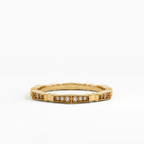 Pave Diamond Stacking Ring, solid gold ring | DiaFifth