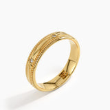 Vintage Milgrain Wedding Band, solid gold ring, view 4 | DiaFifth