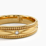 Vintage Milgrain Wedding Band, solid gold ring, view 2 | DiaFifth