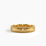 Vintage Milgrain Wedding Band, solid gold ring, view 5 | DiaFifth