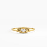 Marquise Diamond Signet Ring, solid gold ring | DiaFifth