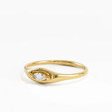 Marquise Diamond Signet Ring, solid gold ring, view 8 | DiaFifth