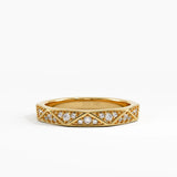 Triangle Wedding Band, solid gold ring | DiaFifth