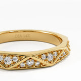 Triangle Wedding Band, solid gold ring, view 2 | DiaFifth