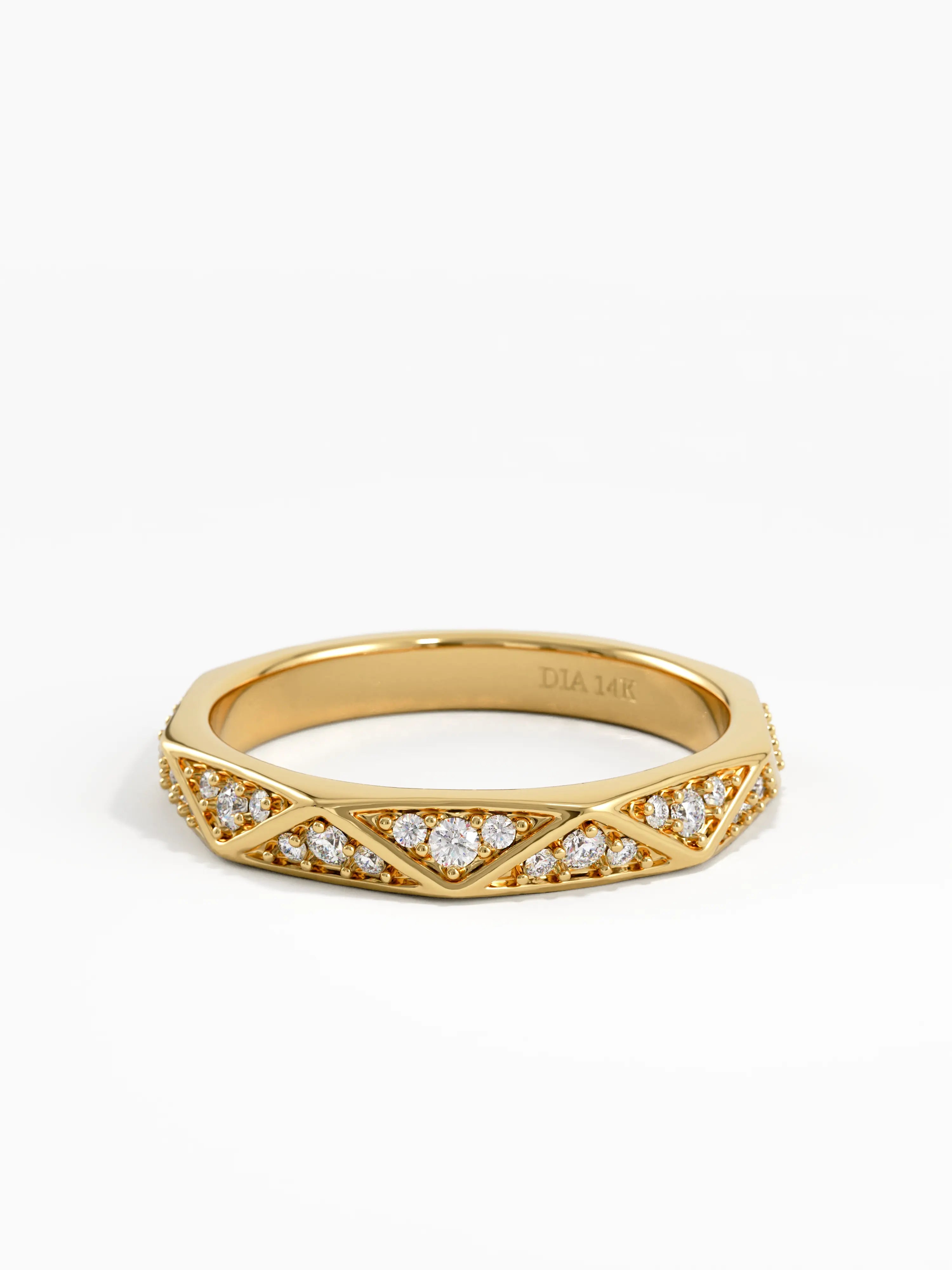 Triangle Wedding Band, solid gold ring, view 8 | DiaFifth
