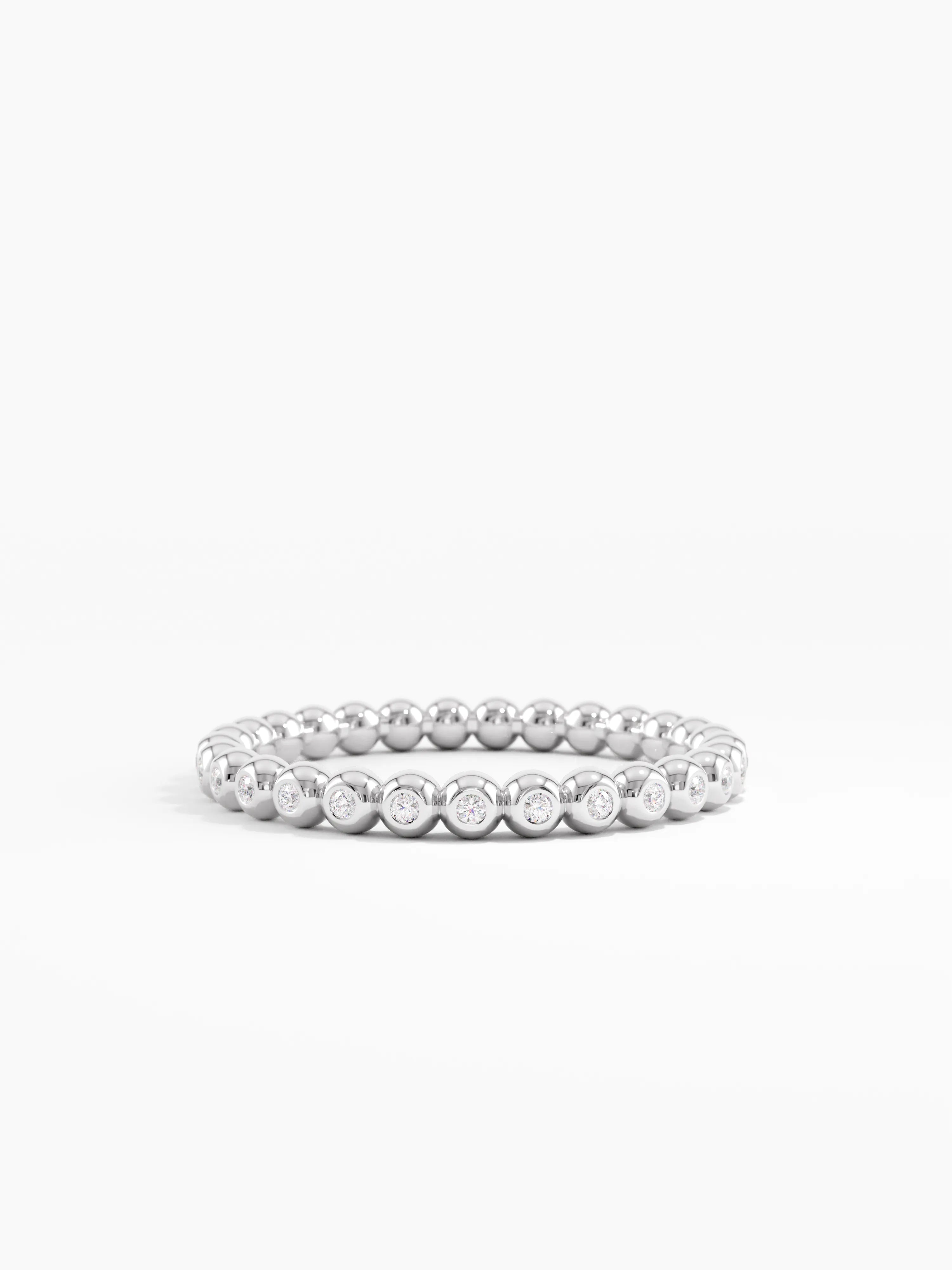 Beaded Wedding Ring, solid gold ring, view 7 | DiaFifth