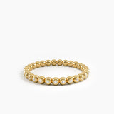 Beaded Wedding Ring, solid gold ring, view 8 | DiaFifth