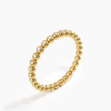 Beaded Wedding Ring, solid gold ring, view 5 | DiaFifth