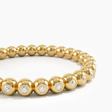 Beaded Wedding Ring, solid gold ring, view 2 | DiaFifth