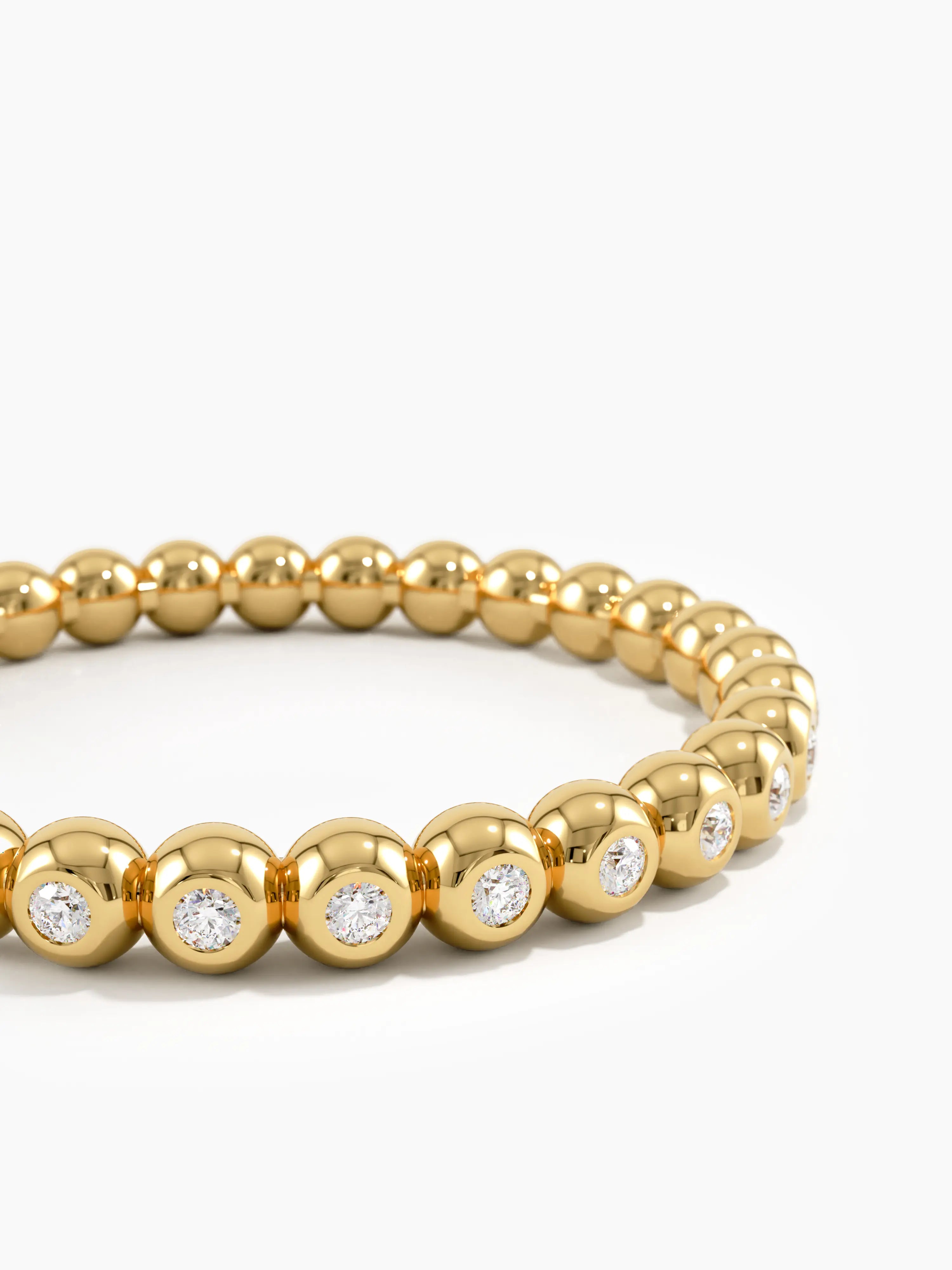 Beaded Wedding Ring, solid gold ring, view 2 | DiaFifth