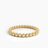 Beaded Wedding Ring, solid gold ring, view 4 | DiaFifth