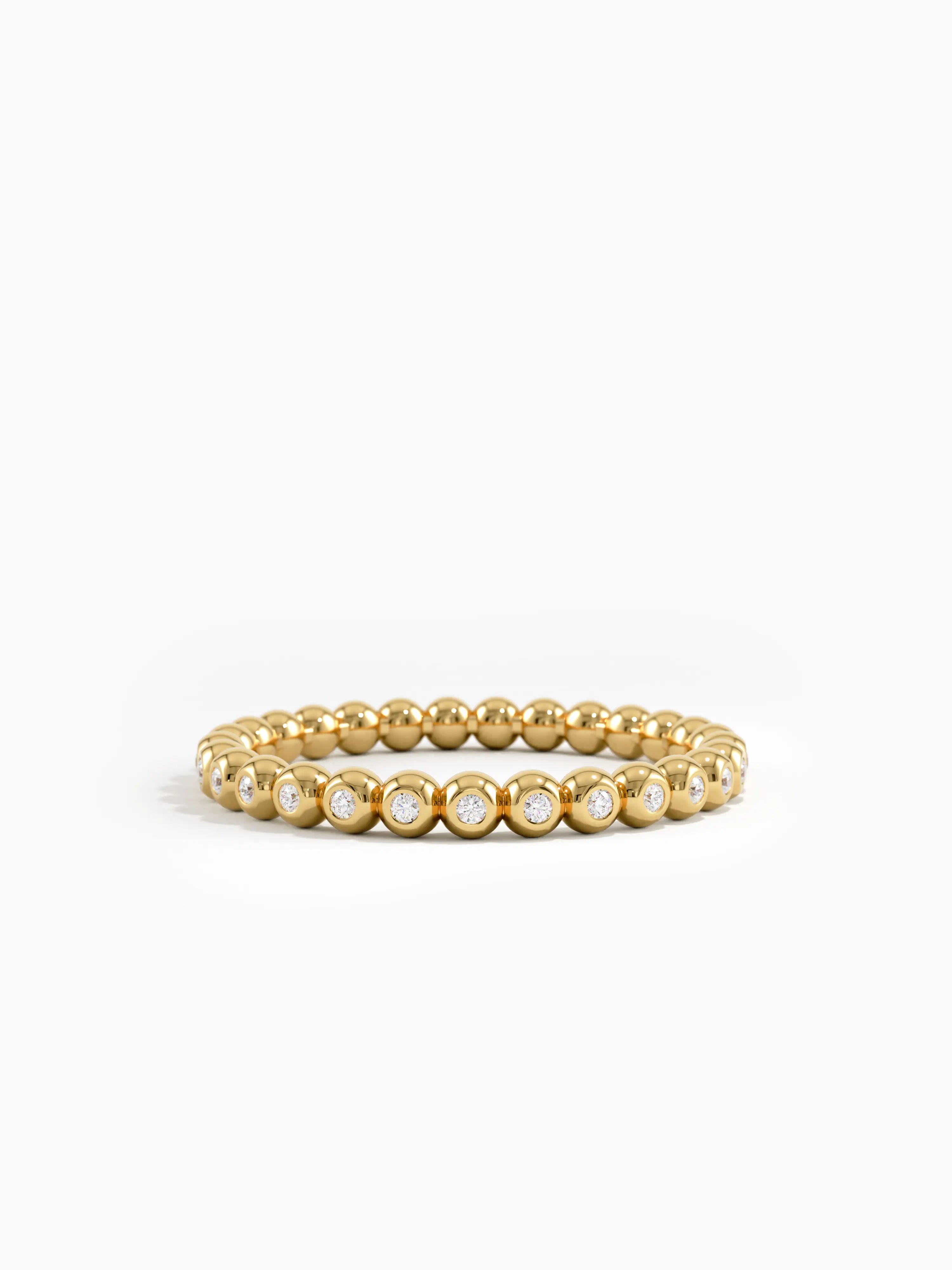 Beaded Wedding Ring, solid gold ring | DiaFifth