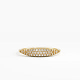 Pave Diamond Pinky Ring, solid gold ring | DiaFifth