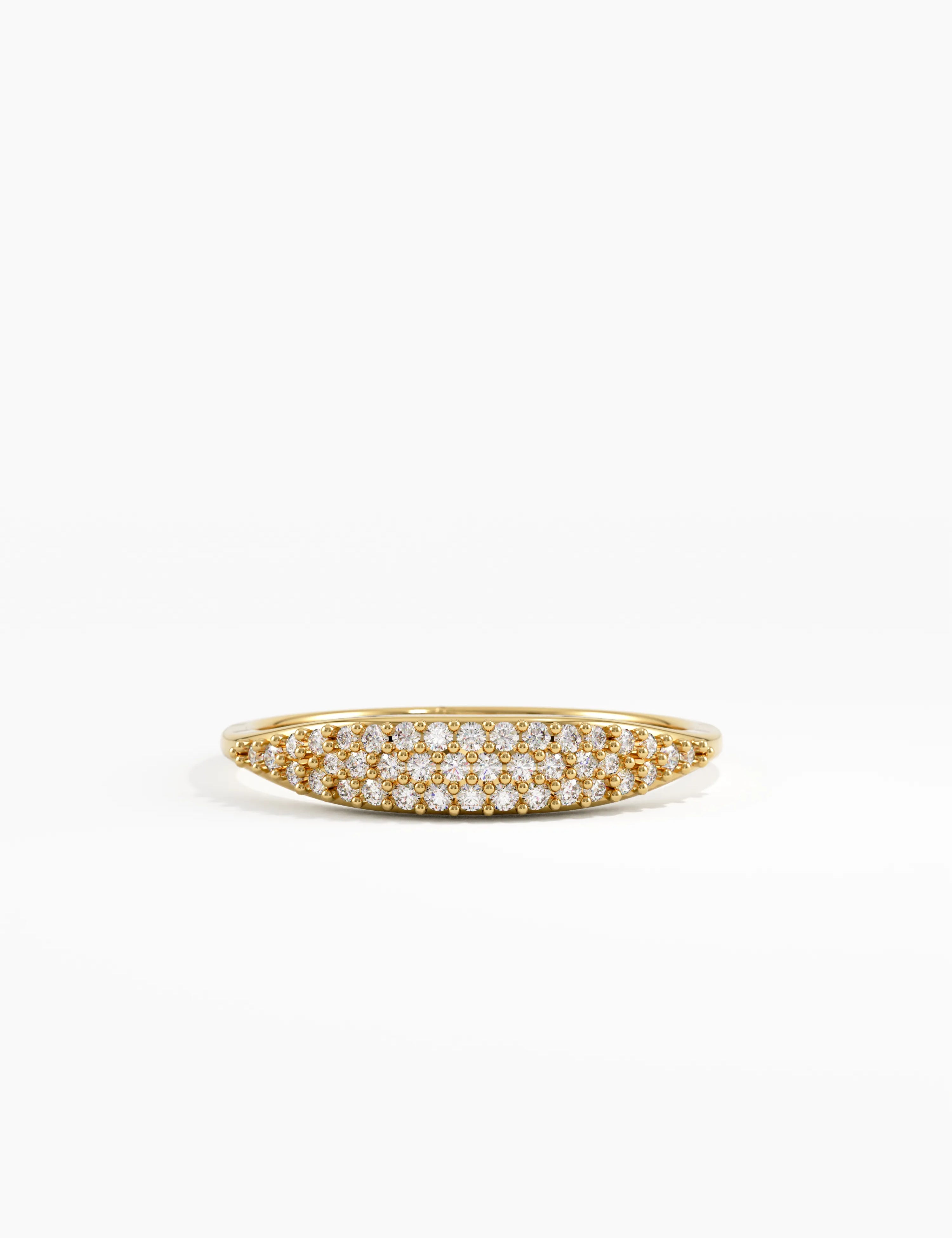 Pave Diamond Pinky Ring, solid gold ring | DiaFifth