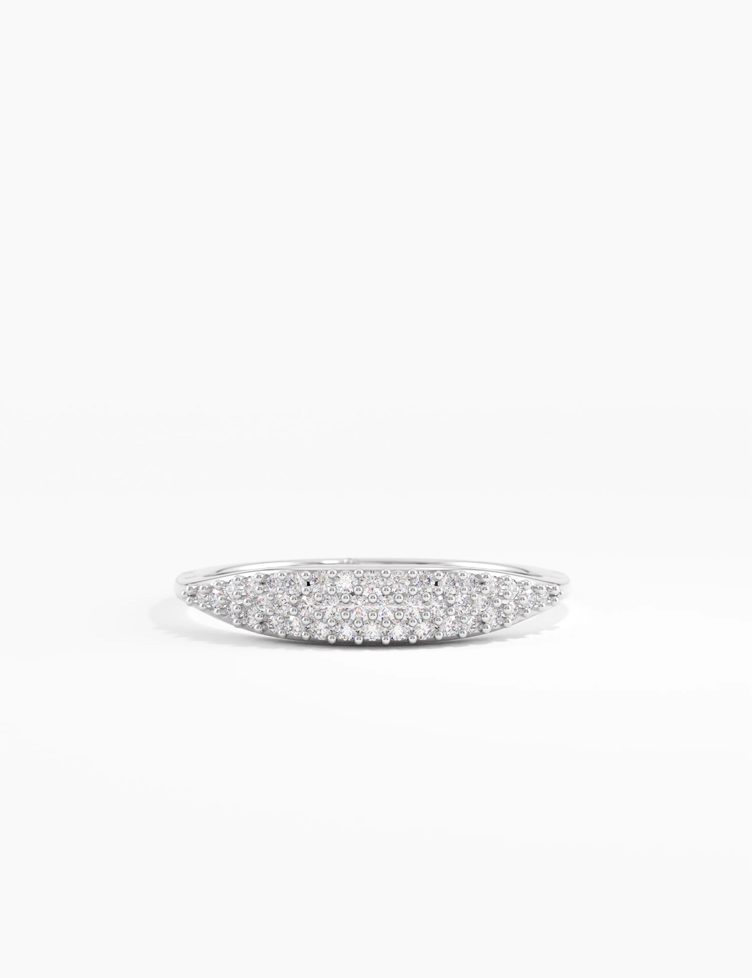 Pave Diamond Pinky Ring, solid gold ring, view 7 | DiaFifth