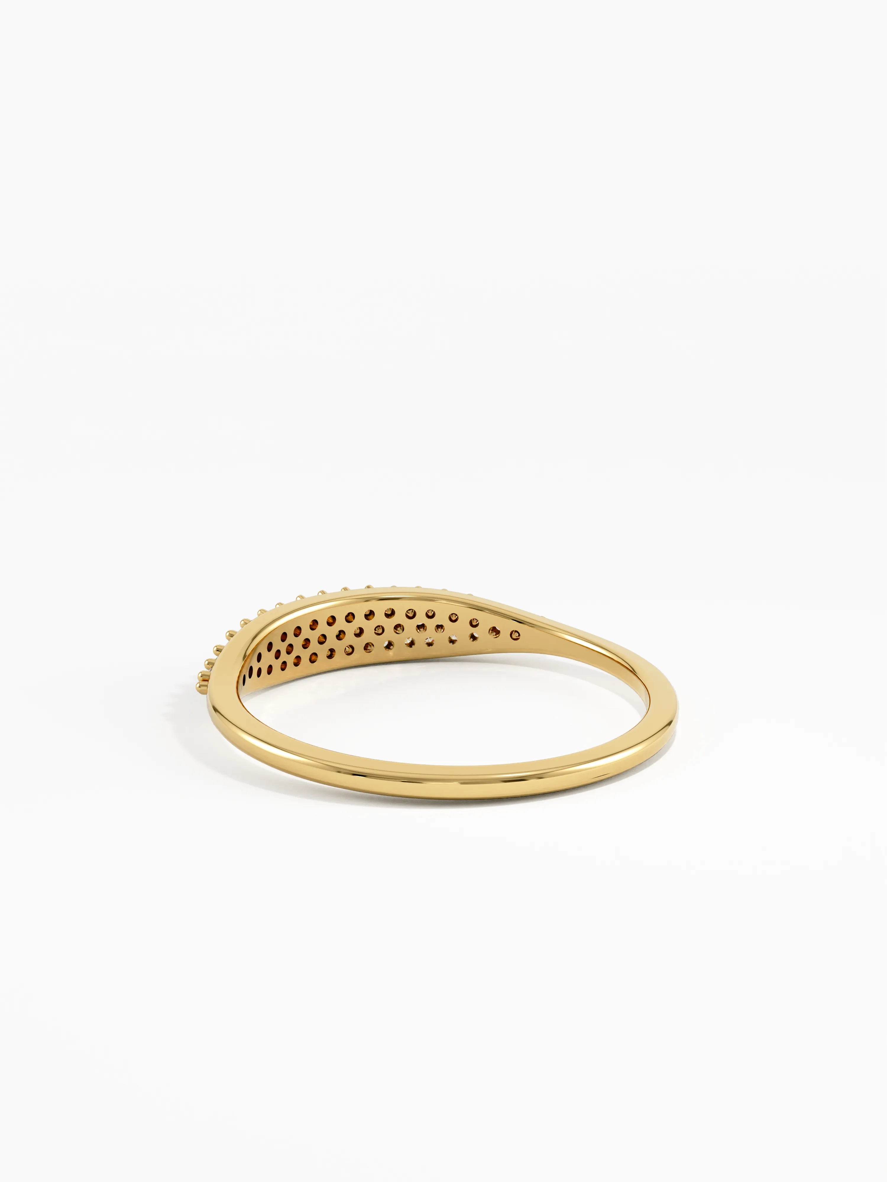 Pave Diamond Pinky Ring, solid gold ring, view 4 | DiaFifth