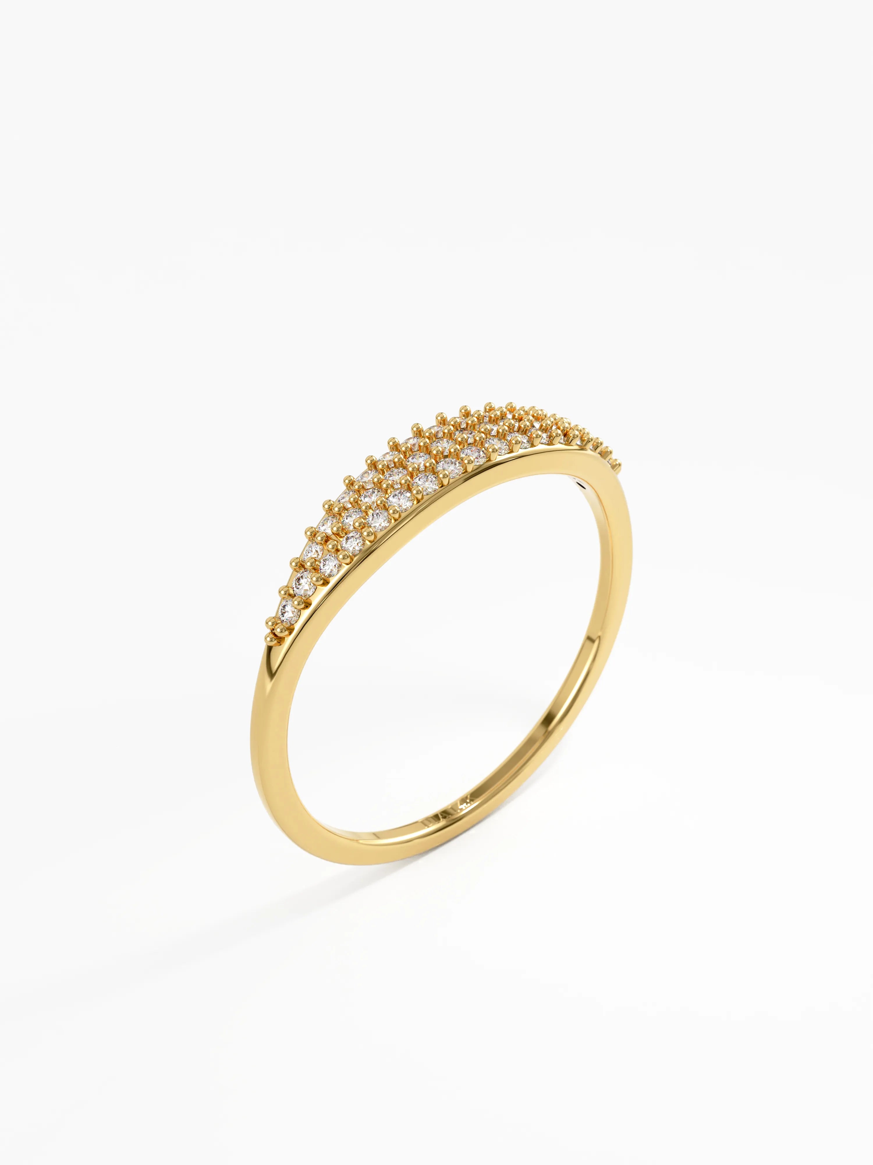 Pave Diamond Pinky Ring, solid gold ring, view 5 | DiaFifth