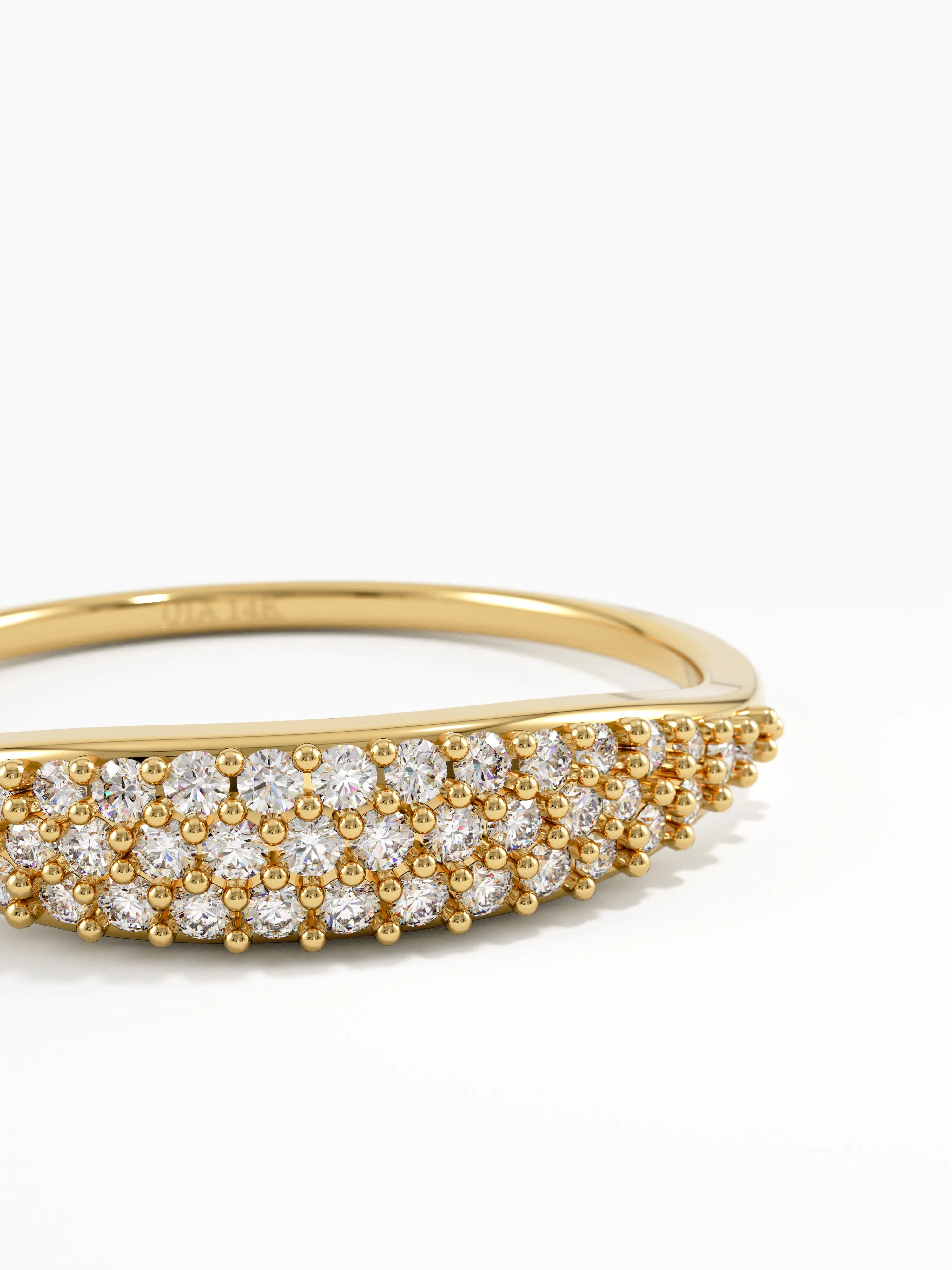 Pave Diamond Pinky Ring, solid gold ring, view 2 | DiaFifth