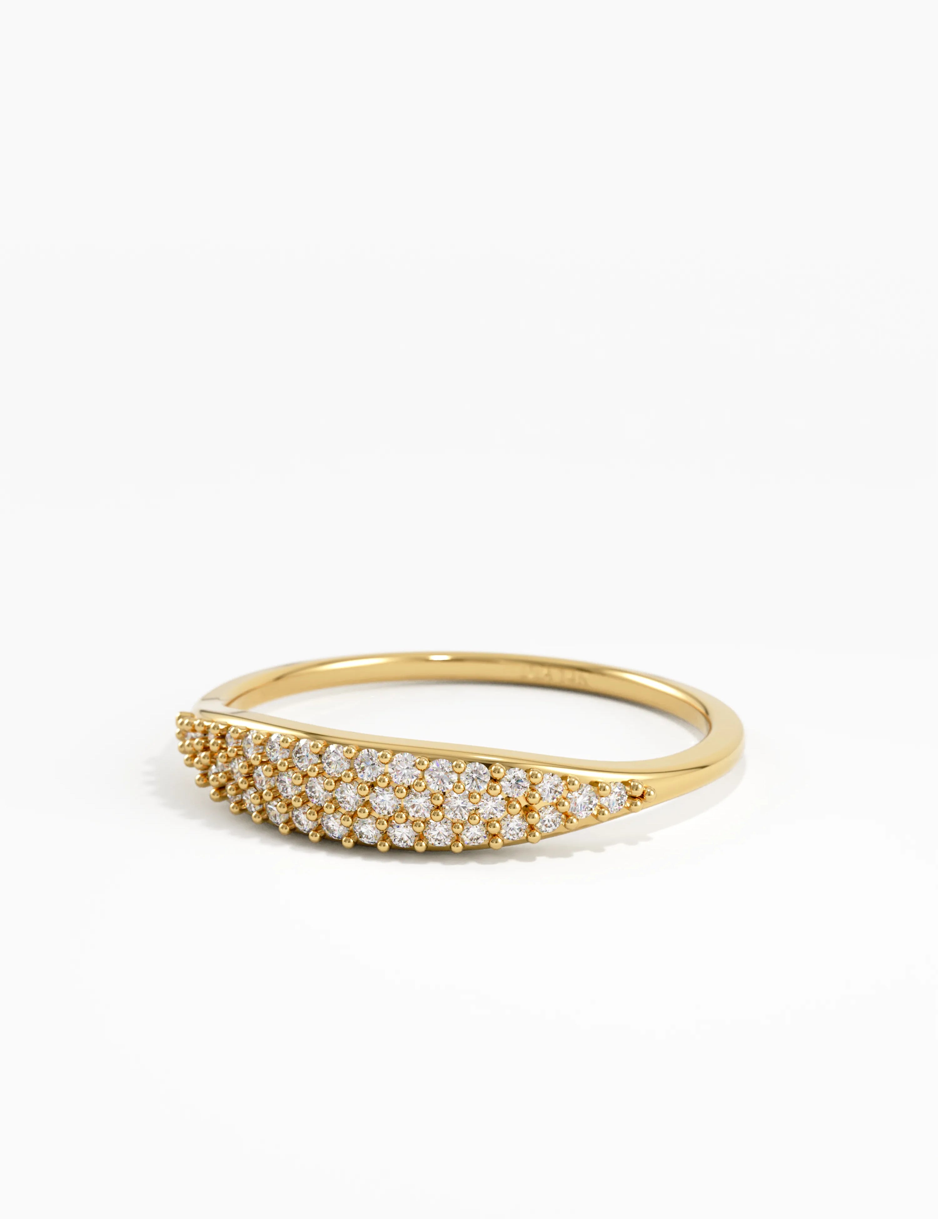Pave Diamond Pinky Ring, solid gold ring, view 8 | DiaFifth