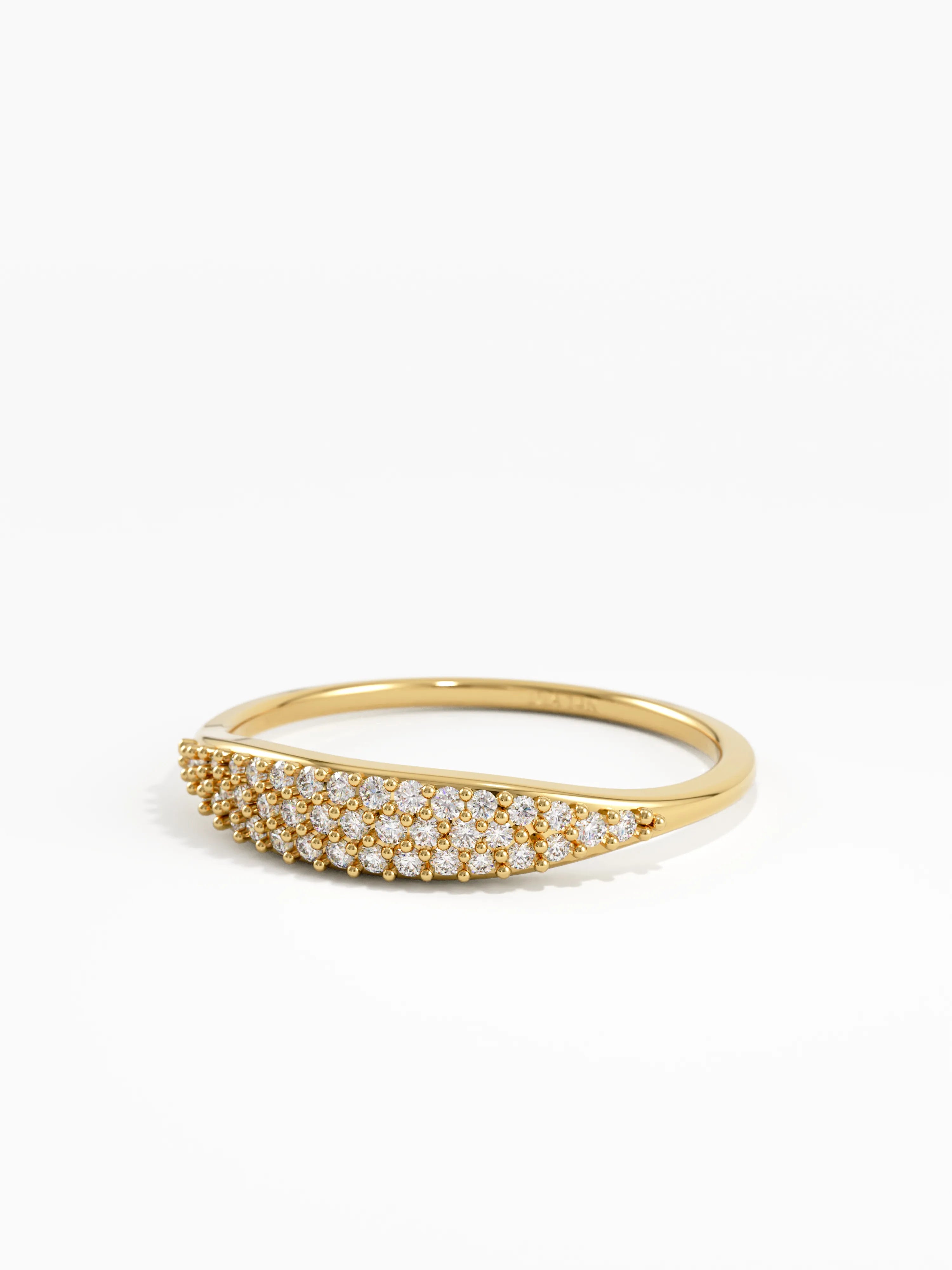 Pave Diamond Pinky Ring, solid gold ring, view 8 | DiaFifth