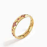 Pave Ruby Wedding Band, solid gold ring, view 5 | DiaFifth