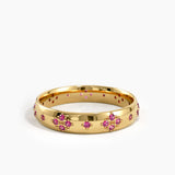 Pave Ruby Wedding Band, solid gold ring, view 4 | DiaFifth