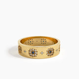 Sapphire Flower Wedding Band, solid gold ring, view 8 | DiaFifth