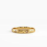 Celetial Wedding Band, solid gold ring | DiaFifth