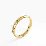 Celetial Wedding Band, solid gold ring, view 5 | DiaFifth