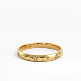 Celetial Wedding Band, solid gold ring, view 8 | DiaFifth