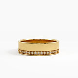 Channel Pave Wedding Band, solid gold ring | DiaFifth