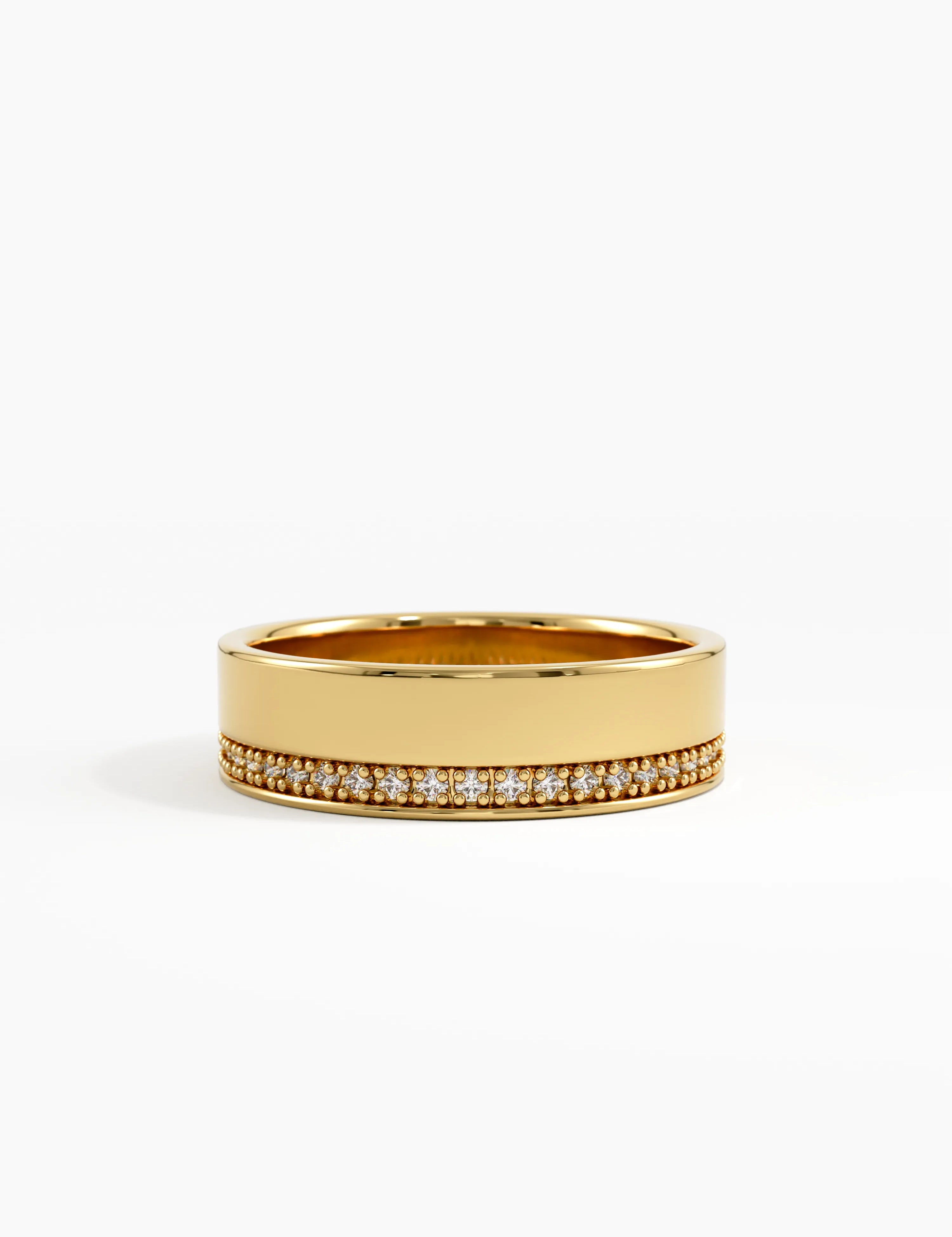 Channel Pave Wedding Band, solid gold ring | DiaFifth