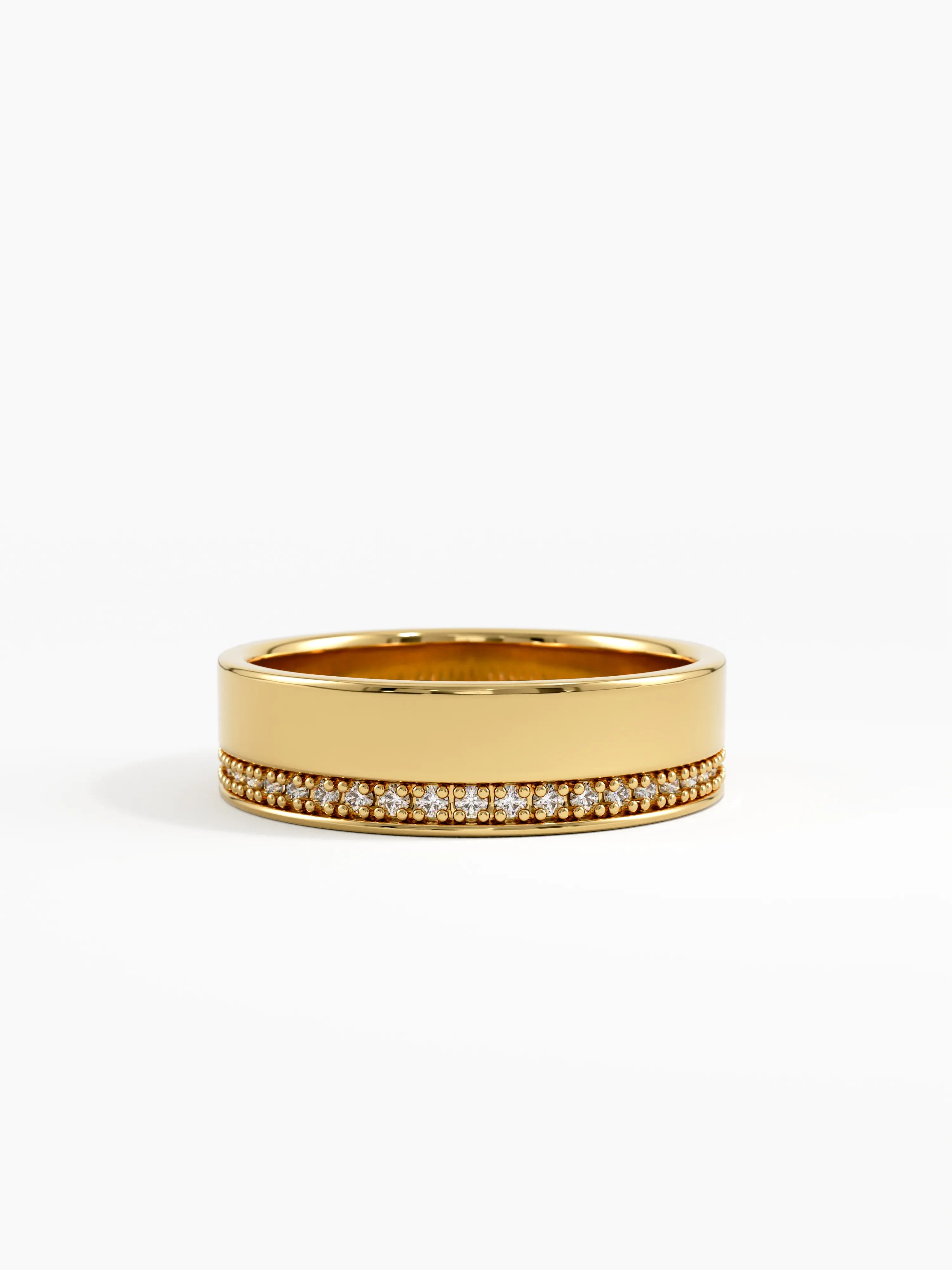 Channel Pave Wedding Band, solid gold ring | DiaFifth