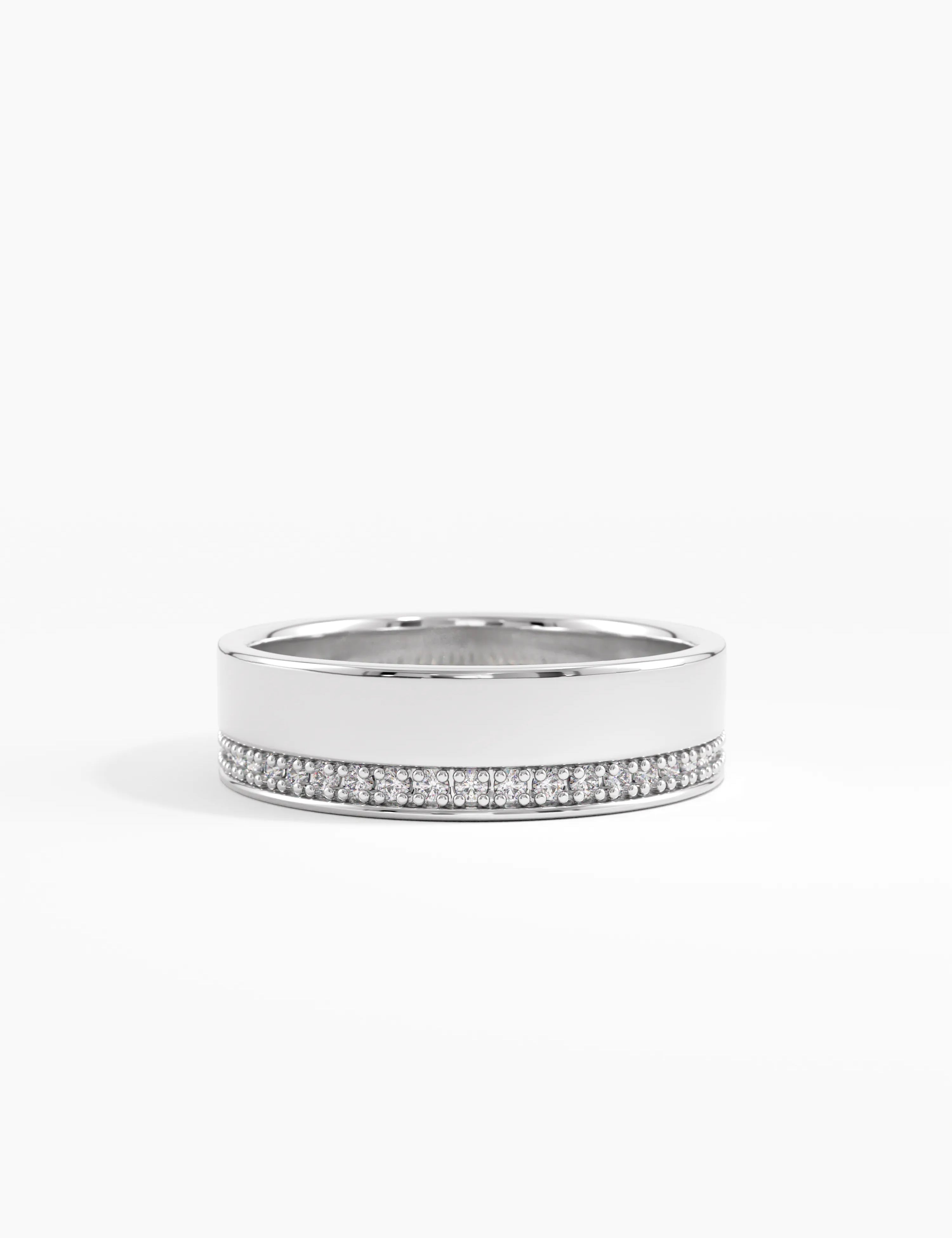 Channel Pave Wedding Band, solid gold ring, view 7 | DiaFifth
