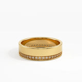 Channel Pave Wedding Band, solid gold ring, view 8 | DiaFifth