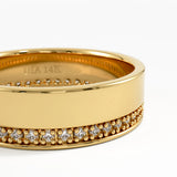 Channel Pave Wedding Band, solid gold ring, view 2 | DiaFifth