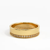 Channel Pave Wedding Band, solid gold ring, view 4 | DiaFifth