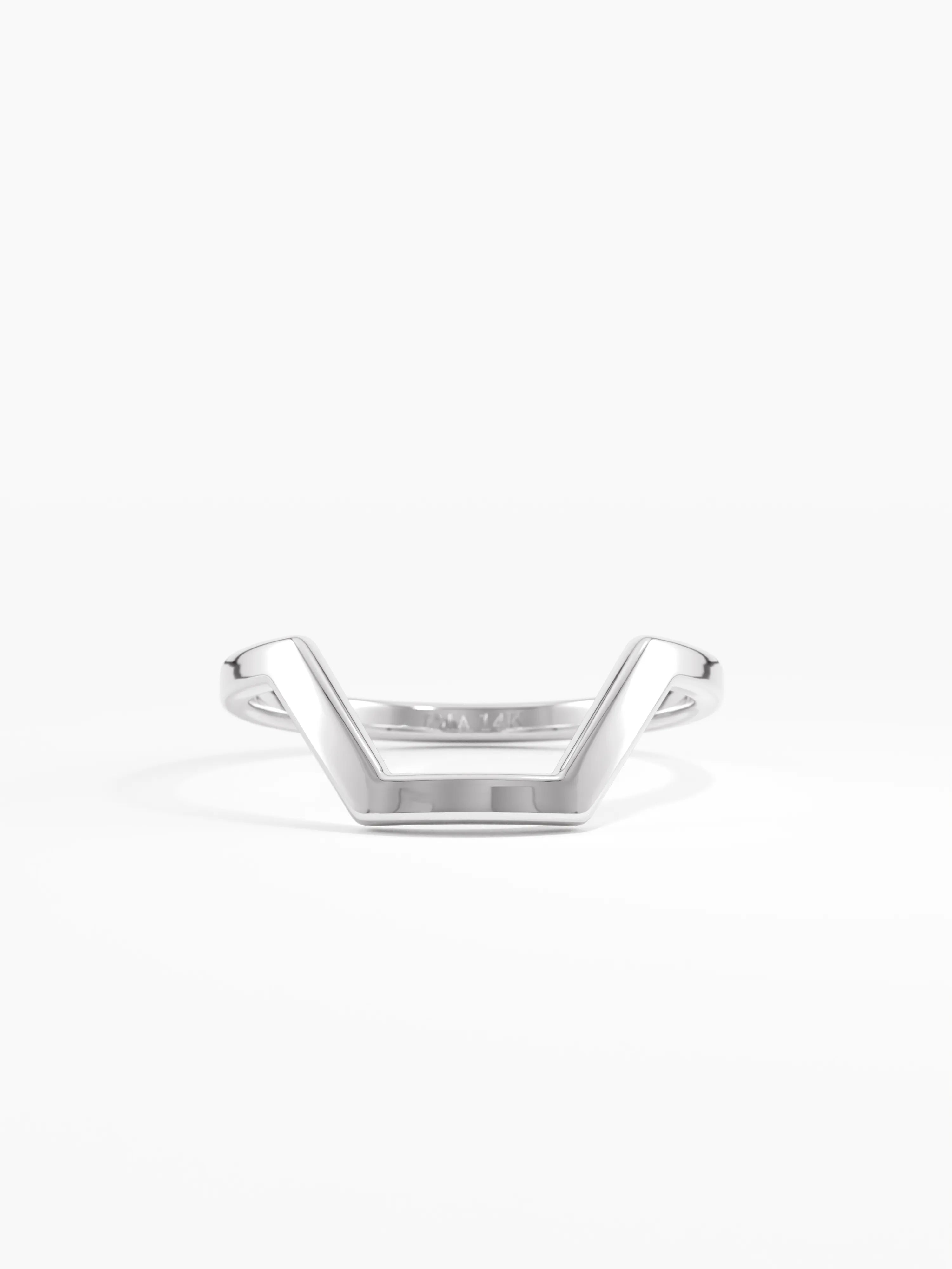 Hexagon Curve Ring, solid gold ring, view 7 | DiaFifth