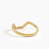 Hexagon Curve Ring, solid gold ring, view 8 | DiaFifth