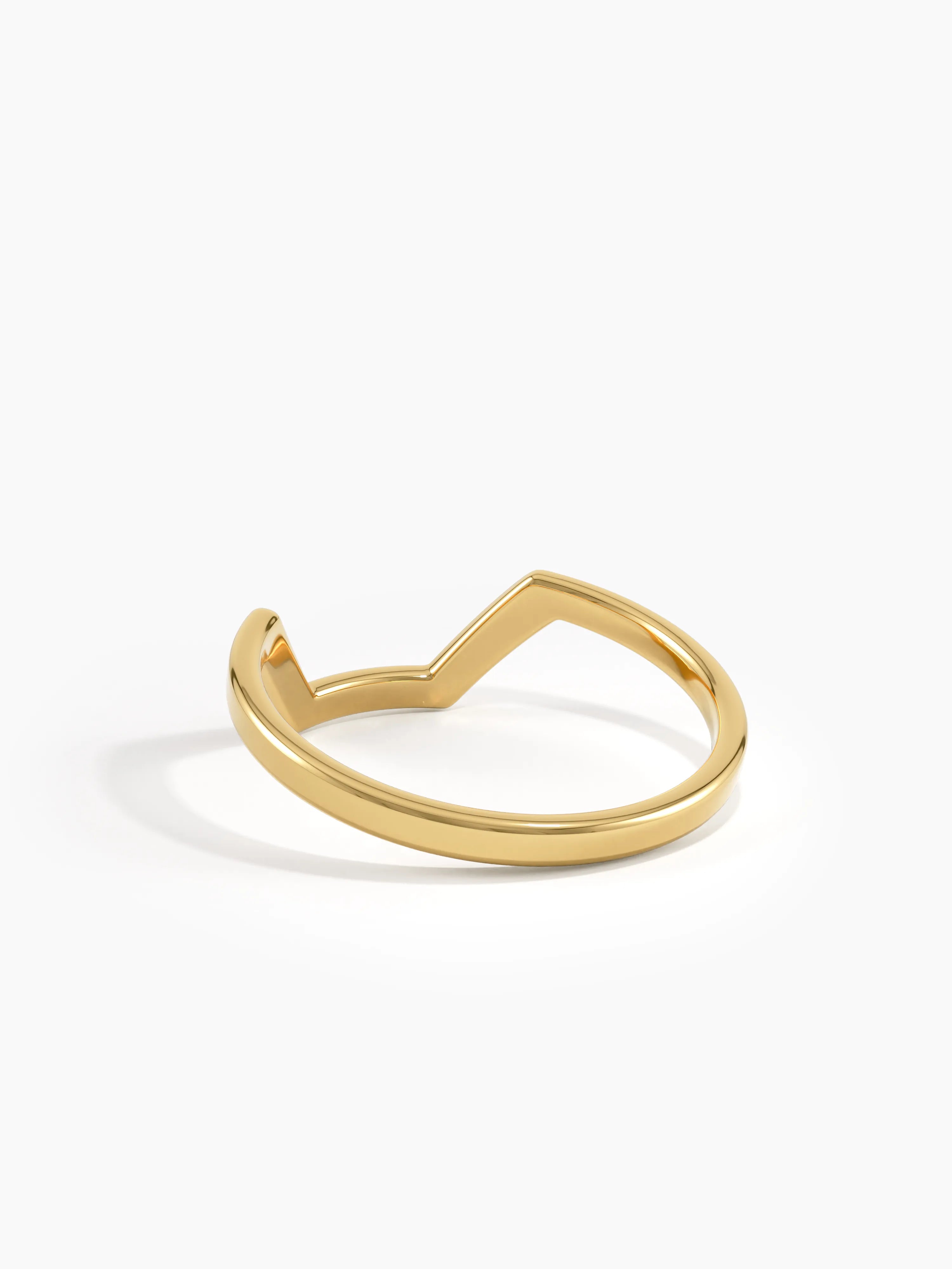 Hexagon Curve Ring, solid gold ring, view 8 | DiaFifth
