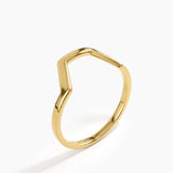 Hexagon Curve Ring, solid gold ring, view 4 | DiaFifth