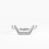 Pave Hexagon Curve Ring, solid gold ring, view 7 | DiaFifth