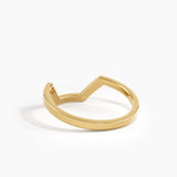 Pave Hexagon Curve Ring, solid gold ring, view 8 | DiaFifth